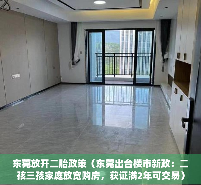 东莞放开二胎政策（东莞出台楼市新政：二孩三孩家庭放宽购房，获证满2年可交易）