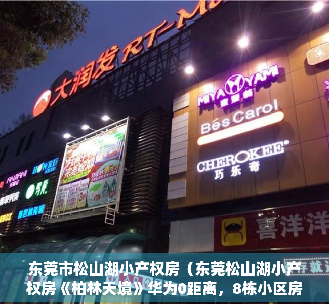 东莞市松山湖小产权房（东莞松山湖小产权房《柏林天境》华为0距离，8栋小区房，发绿本）