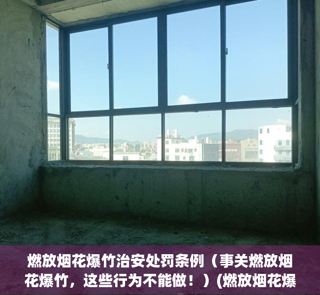 燃放烟花爆竹治安处罚条例（事关燃放烟花爆竹，这些行为不能做！）(燃放烟花爆竹 违法)