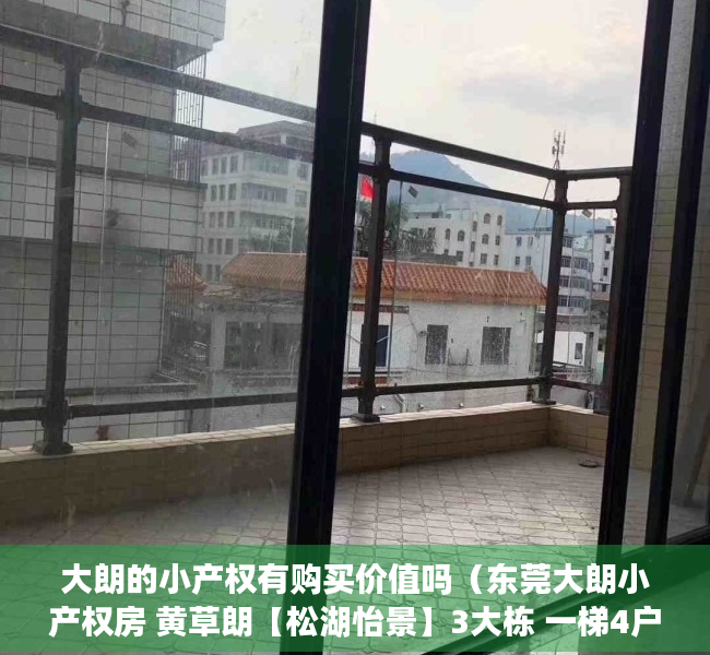 大朗的小产权有购买价值吗（东莞大朗小产权房 黄草朗【松湖怡景】3大栋 一梯4户 均价4200元）
