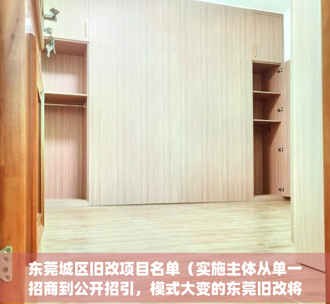 东莞城区旧改项目名单（实施主体从单一招商到公开招引，模式大变的东莞旧改将怎么走？）