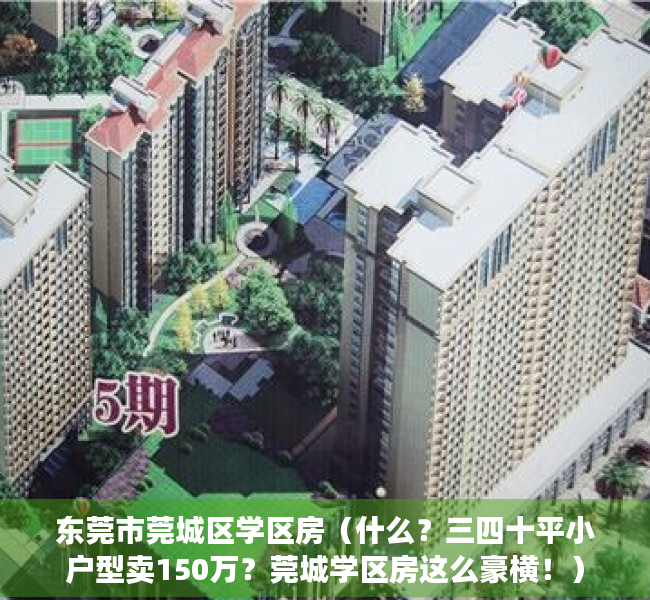 东莞市莞城区学区房（什么？三四十平小户型卖150万？莞城学区房这么豪横！）