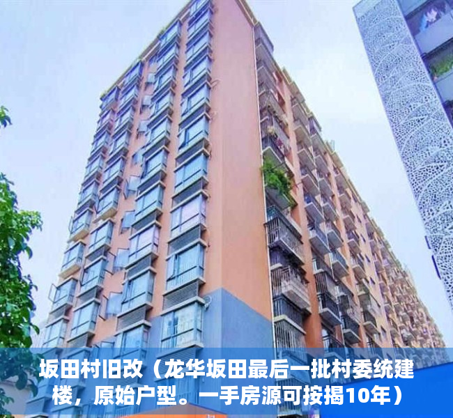 坂田村旧改（龙华坂田最后一批村委统建楼，原始户型。一手房源可按揭10年）