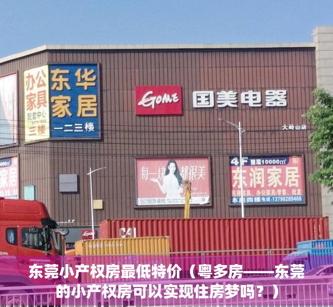 东莞小产权房最低特价（粤多房——东莞的小产权房可以实现住房梦吗？）