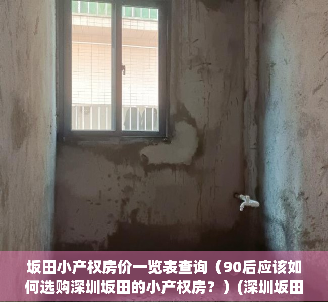 坂田小产权房价一览表查询（90后应该如何选购深圳坂田的小产权房？）(深圳坂田小产权房一平方多少钱)
