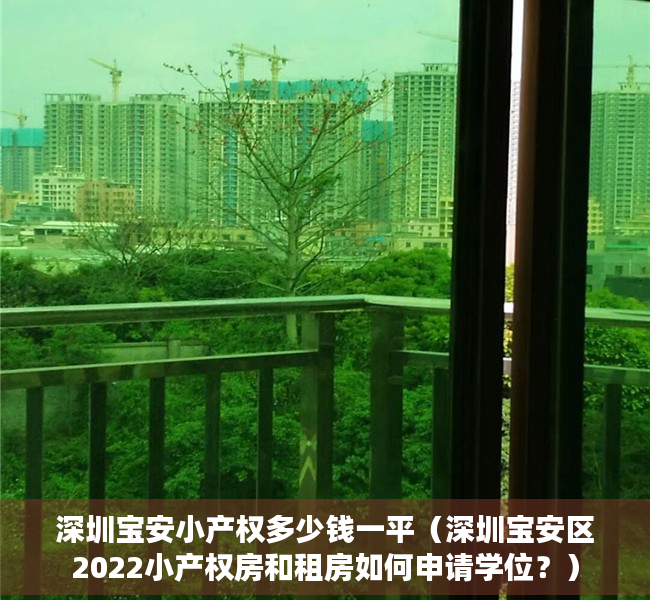 深圳宝安小产权多少钱一平（深圳宝安区2022小产权房和租房如何申请学位？）