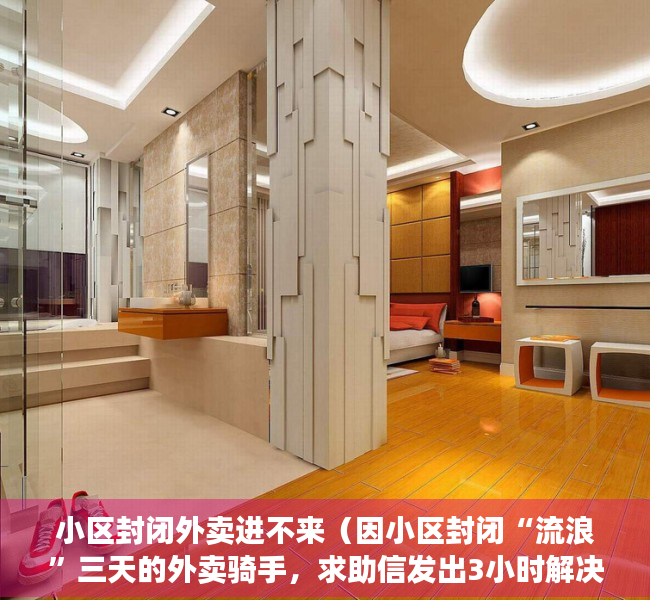 小区封闭外卖进不来（因小区封闭“流浪”三天的外卖骑手，求助信发出3小时解决住宿问题，自述昨晚睡得挺好）