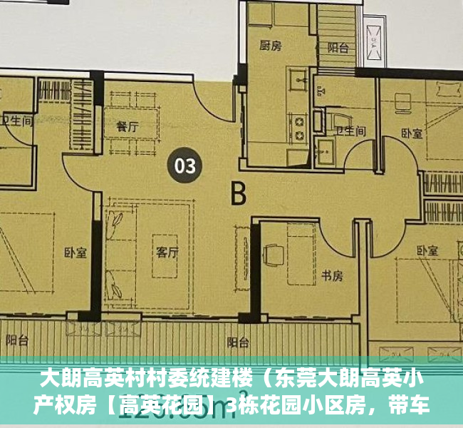 大朗高英村村委统建楼（东莞大朗高英小产权房【高英花园】3栋花园小区房，带车库，天燃气入户）