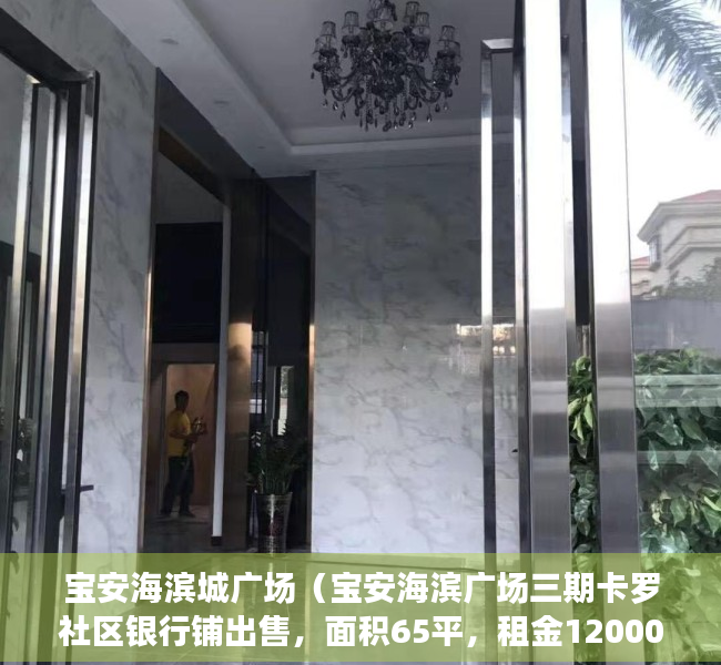 宝安海滨城广场（宝安海滨广场三期卡罗社区银行铺出售，面积65平，租金12000元月，出售价格490万各付，卖方税费48万，买方税费10万 资深圳商铺投资）