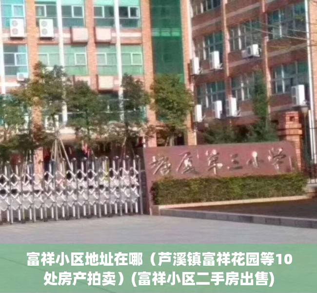 富祥小区地址在哪（芦溪镇富祥花园等10处房产拍卖）(富祥小区二手房出售)