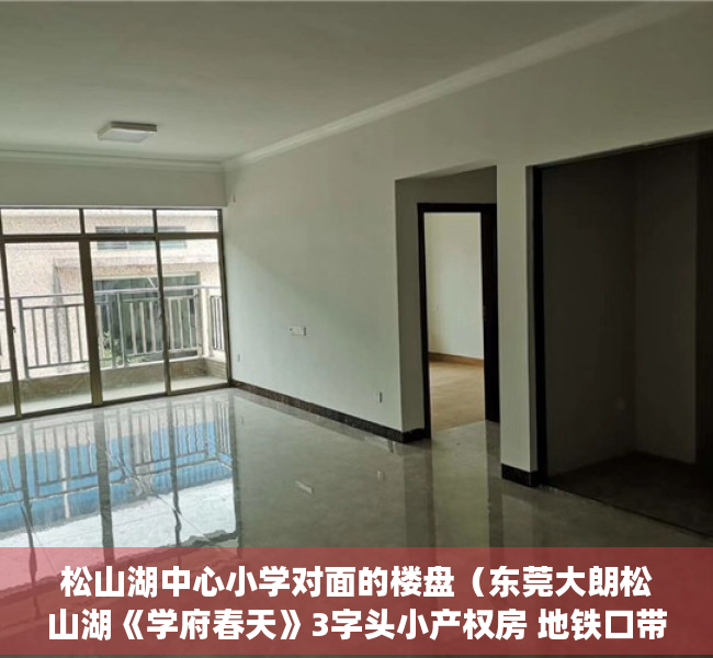 松山湖中心小学对面的楼盘（东莞大朗松山湖《学府春天》3字头小产权房 地铁口带大型停车场 无条件分期）