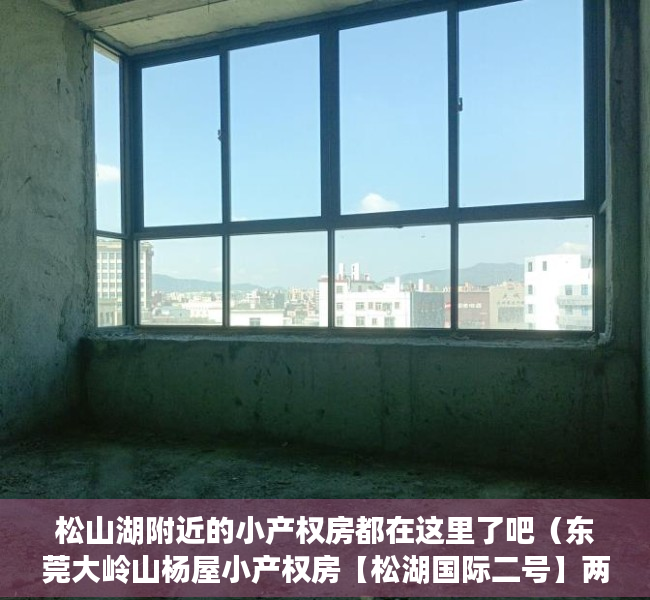 松山湖附近的小产权房都在这里了吧（东莞大岭山杨屋小产权房【松湖国际二号】两房268万，三房388起大岭山临深最近，附近大型停车场，15分钟莞长路直达深圳）