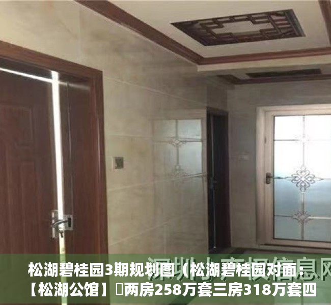 松湖碧桂园3期规划图（松湖碧桂园对面：【松湖公馆】​两房258万套三房318万套四房338万套）