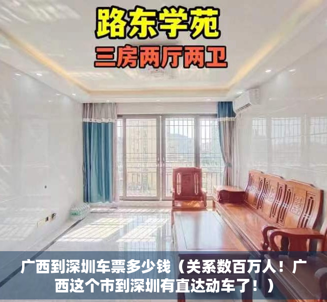 广西到深圳车票多少钱（关系数百万人！广西这个市到深圳有直达动车了！）