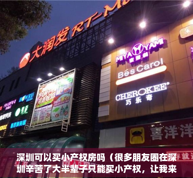 深圳可以买小产权房吗（很多朋友圈在深圳辛苦了大半辈子只能买小产权，让我来看看究竟看看值不值）