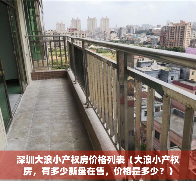 深圳大浪小产权房价格列表（大浪小产权房，有多少新盘在售，价格是多少？）