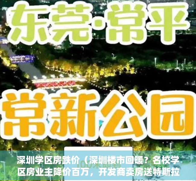 深圳学区房跌价（深圳楼市回暖？名校学区房业主降价百万，开发商卖房送特斯拉）