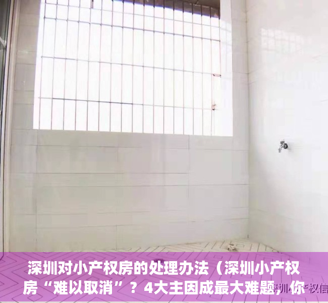 深圳对小产权房的处理办法（深圳小产权房“难以取消”？4大主因成最大难题，你还敢买吗？）