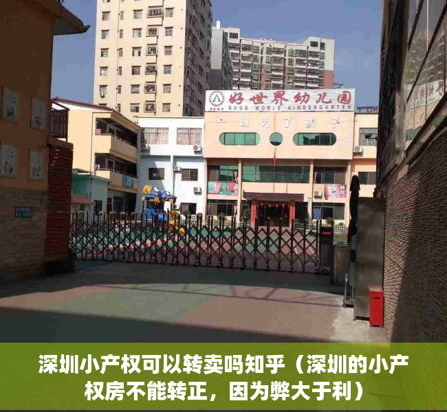 深圳小产权可以转卖吗知乎（深圳的小产权房不能转正，因为弊大于利）