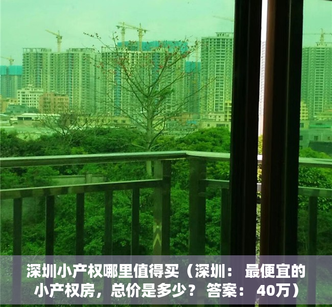 深圳小产权哪里值得买（深圳： 最便宜的小产权房，总价是多少？ 答案： 40万）