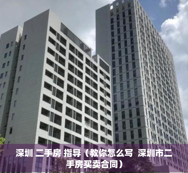 深圳 二手房 指导（教你怎么写  深圳市二手房买卖合同）
