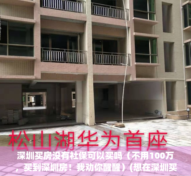 深圳买房没有社保可以买吗（不用100万，买到深圳房！我劝你醒醒）(想在深圳买房没社保)