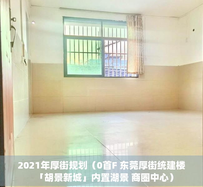 2021年厚街规划（0首F 东莞厚街统建楼「胡景新城」内置湖景 商圈中心）