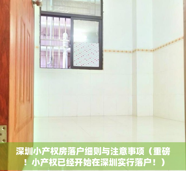 深圳小产权房落户细则与注意事项（重磅！小产权已经开始在深圳实行落户！）