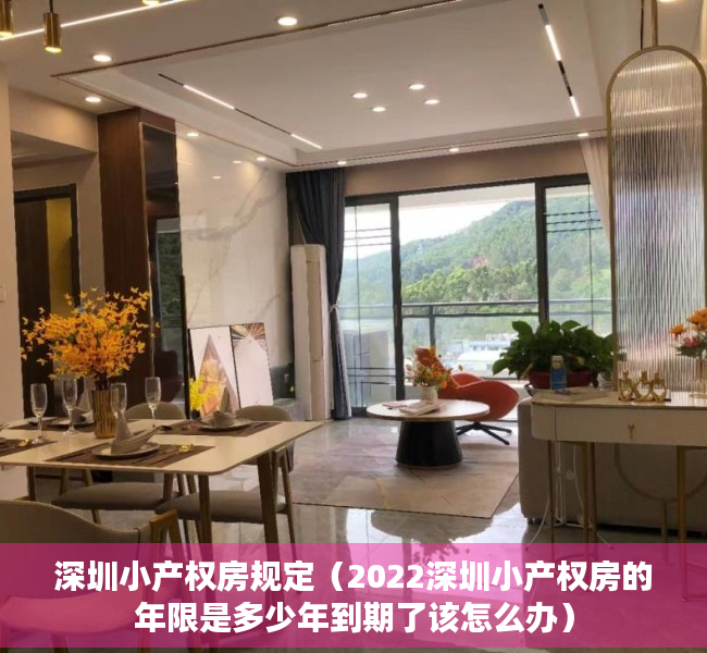 深圳小产权房规定（2022深圳小产权房的年限是多少年到期了该怎么办）