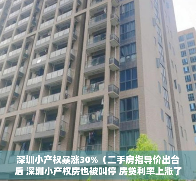 深圳小产权暴涨30%（二手房指导价出台后 深圳小产权房也被叫停 房贷利率上涨了！）