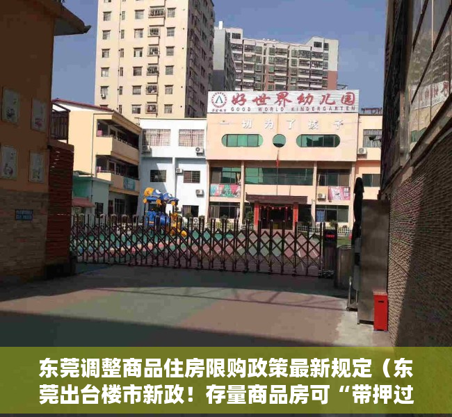 东莞调整商品住房限购政策最新规定（东莞出台楼市新政！存量商品房可“带押过户”）