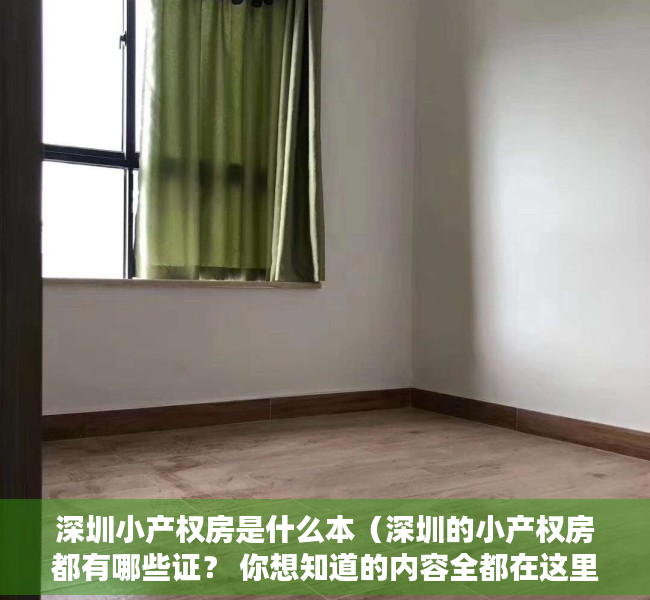 深圳小产权房是什么本（深圳的小产权房都有哪些证？ 你想知道的内容全都在这里！）