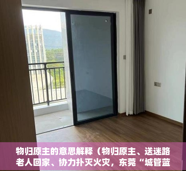 物归原主的意思解释（物归原主、送迷路老人回家、协力扑灭火灾，东莞“城管蓝”，暖心！）