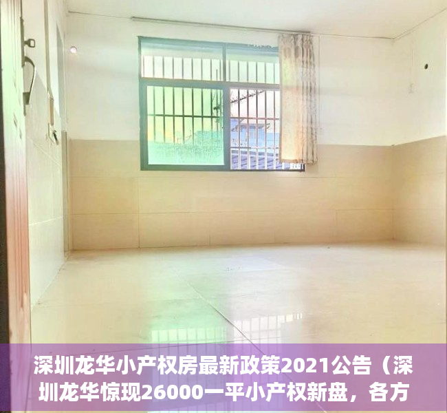 深圳龙华小产权房最新政策2021公告（深圳龙华惊现26000一平小产权新盘，各方面优于商品房，你会买吗）