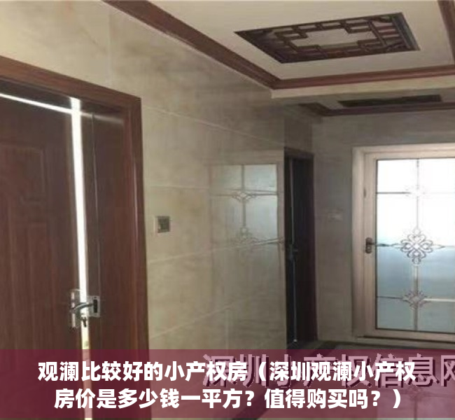 观澜比较好的小产权房（深圳观澜小产权房价是多少钱一平方？值得购买吗？）