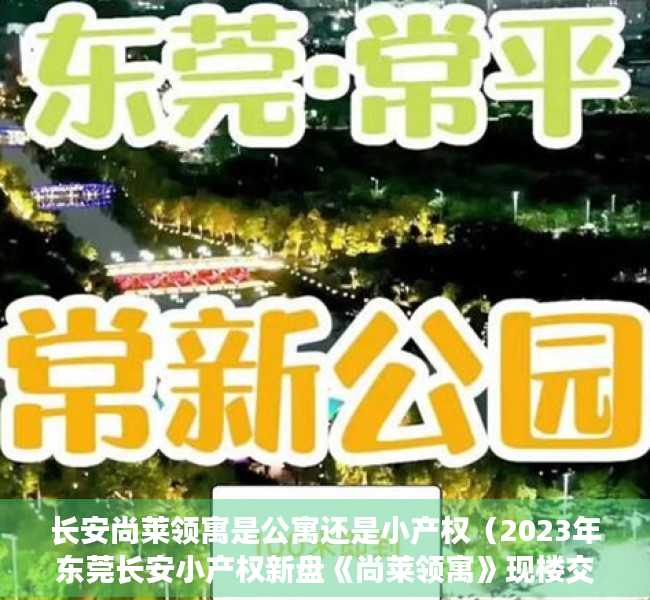 长安尚莱领寓是公寓还是小产权（2023年东莞长安小产权新盘《尚莱领寓》现楼交付，刚需居家、投资！能贷款的小产权房近地铁的小产权集资房地铁口 没有社保怎么买房？）