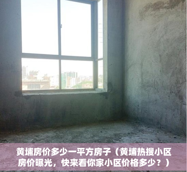 黄埔房价多少一平方房子（黄埔热搜小区房价曝光，快来看你家小区价格多少？）