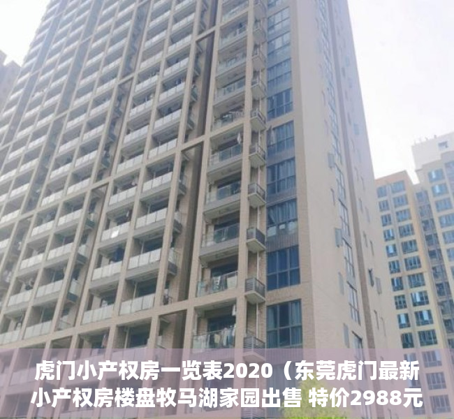 虎门小产权房一览表2020（东莞虎门最新小产权房楼盘牧马湖家园出售 特价2988元㎡）