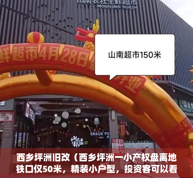 西乡坪洲旧改（西乡坪洲一小产权盘离地铁口仅50米，精装小户型，投资客可以看过来！）