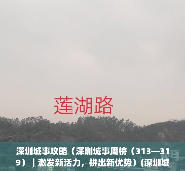深圳城事攻略（深圳城事周榜（313—319）｜激发新活力，拼出新优势）(深圳城市攻略百家号)