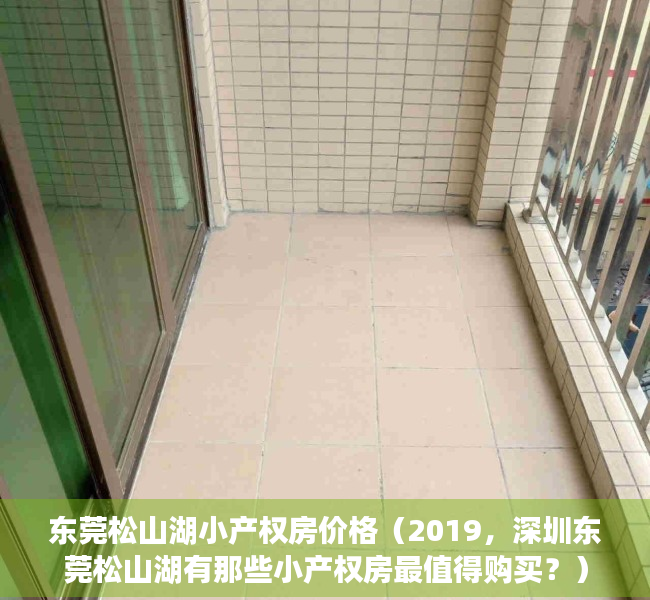 东莞松山湖小产权房价格（2019，深圳东莞松山湖有那些小产权房最值得购买？）