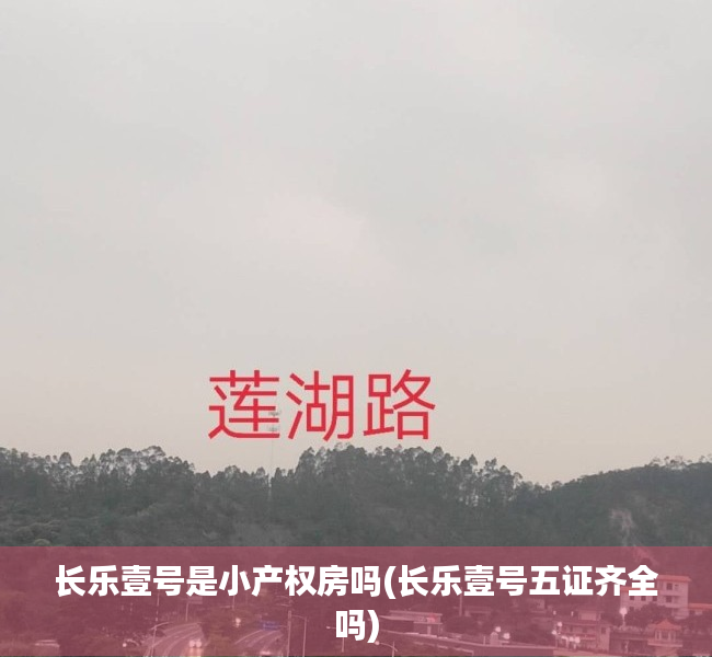 长乐壹号是小产权房吗(长乐壹号五证齐全吗) 长乐壹号是小产权房吗(长乐壹号五证齐全吗)