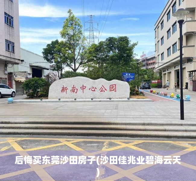 后悔买东莞沙田房子(沙田佳兆业碧海云天) 后悔买东莞沙田房子(沙田佳兆业碧海云天)