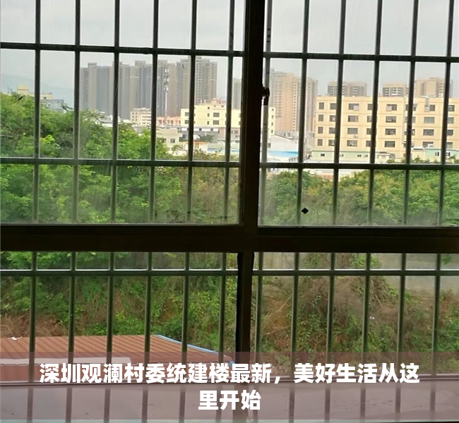 深圳观澜村委统建楼最新，美好生活从这里开始