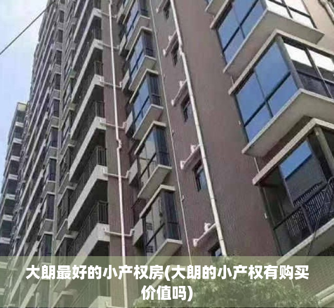 大朗最好的小产权房(大朗的小产权有购买价值吗)