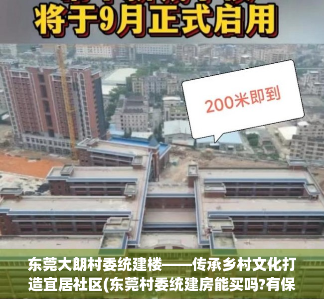 东莞大朗村委统建楼——传承乡村文化打造宜居社区(东莞村委统建房能买吗?有保障吗?)