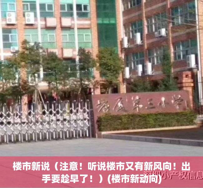楼市新说（注意！听说楼市又有新风向！出手要趁早了！）(楼市新动向)