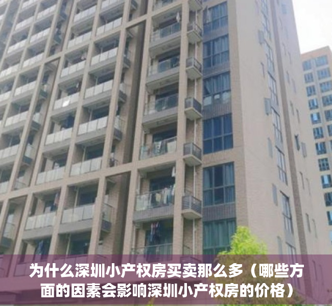 为什么深圳小产权房买卖那么多（哪些方面的因素会影响深圳小产权房的价格）