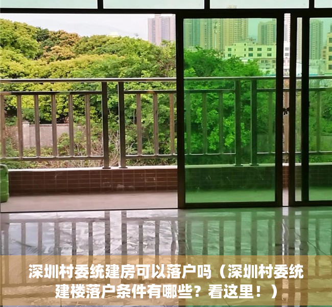 深圳村委统建房可以落户吗（深圳村委统建楼落户条件有哪些？看这里！）