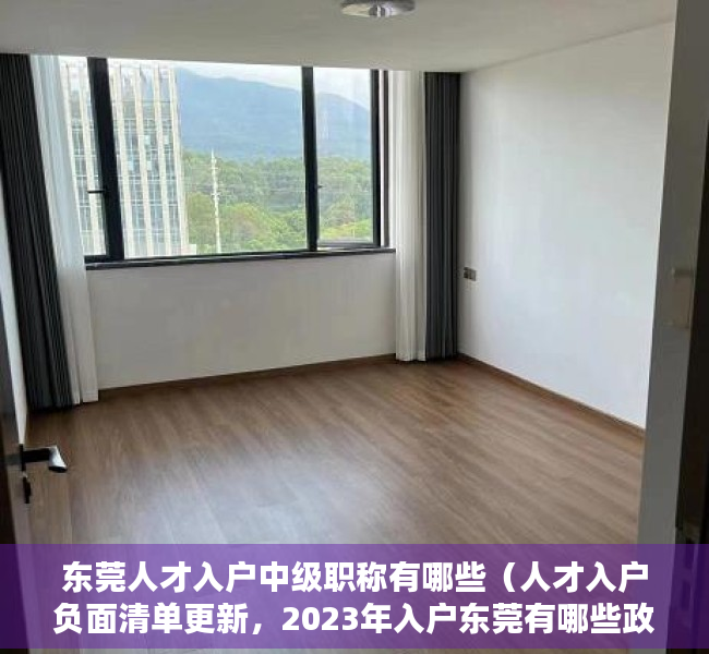 东莞人才入户中级职称有哪些（人才入户负面清单更新，2023年入户东莞有哪些政策？）